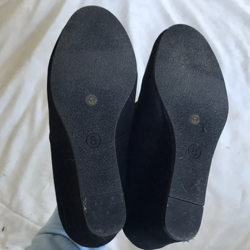 Black wedge heel booties, size 8 - Picture 11 of 13